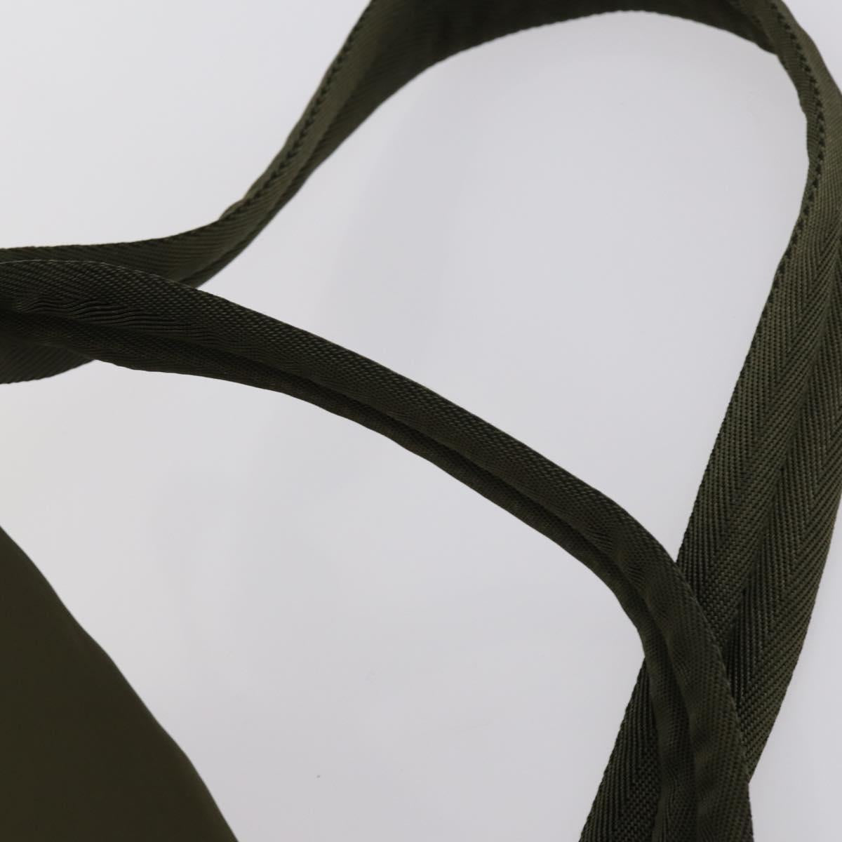 PRADA Backpack Nylon Khaki Silver Auth 150289