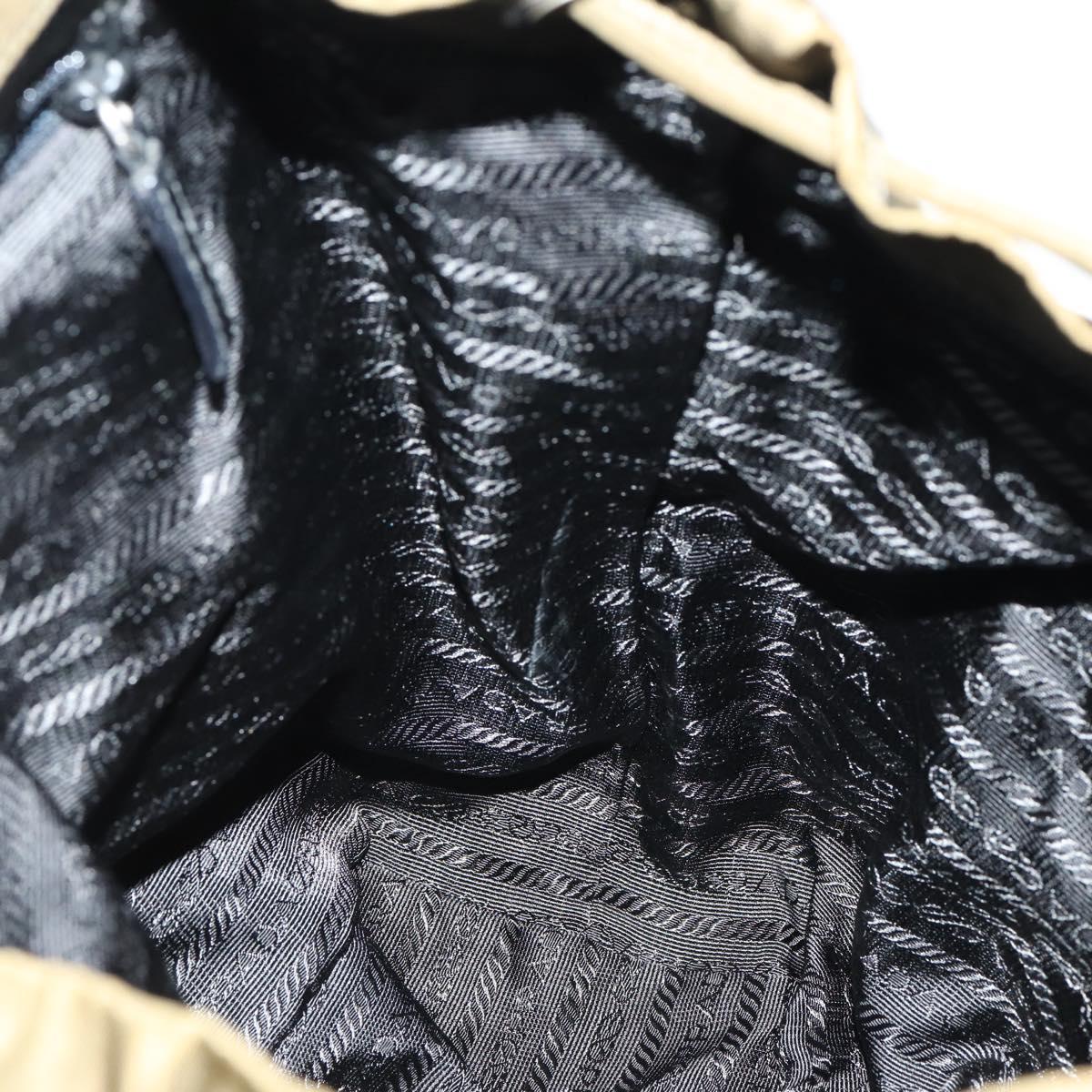 PRADA Backpack Nylon Khaki Silver Auth 150289