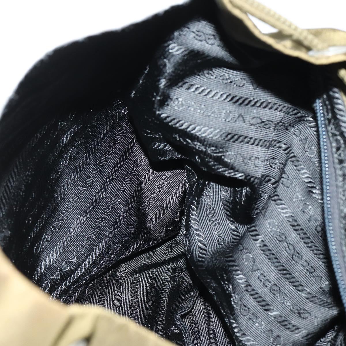 PRADA Backpack Nylon Khaki Silver Auth 150289
