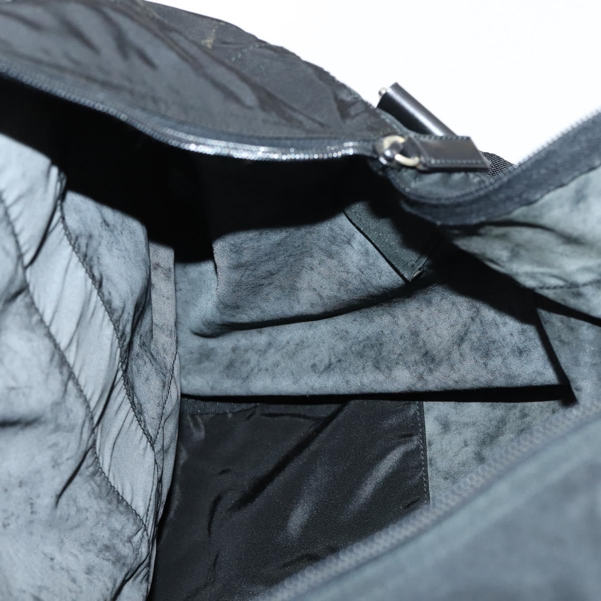 PRADA Boston Bag Nylon 2way Black Silver Auth 150290