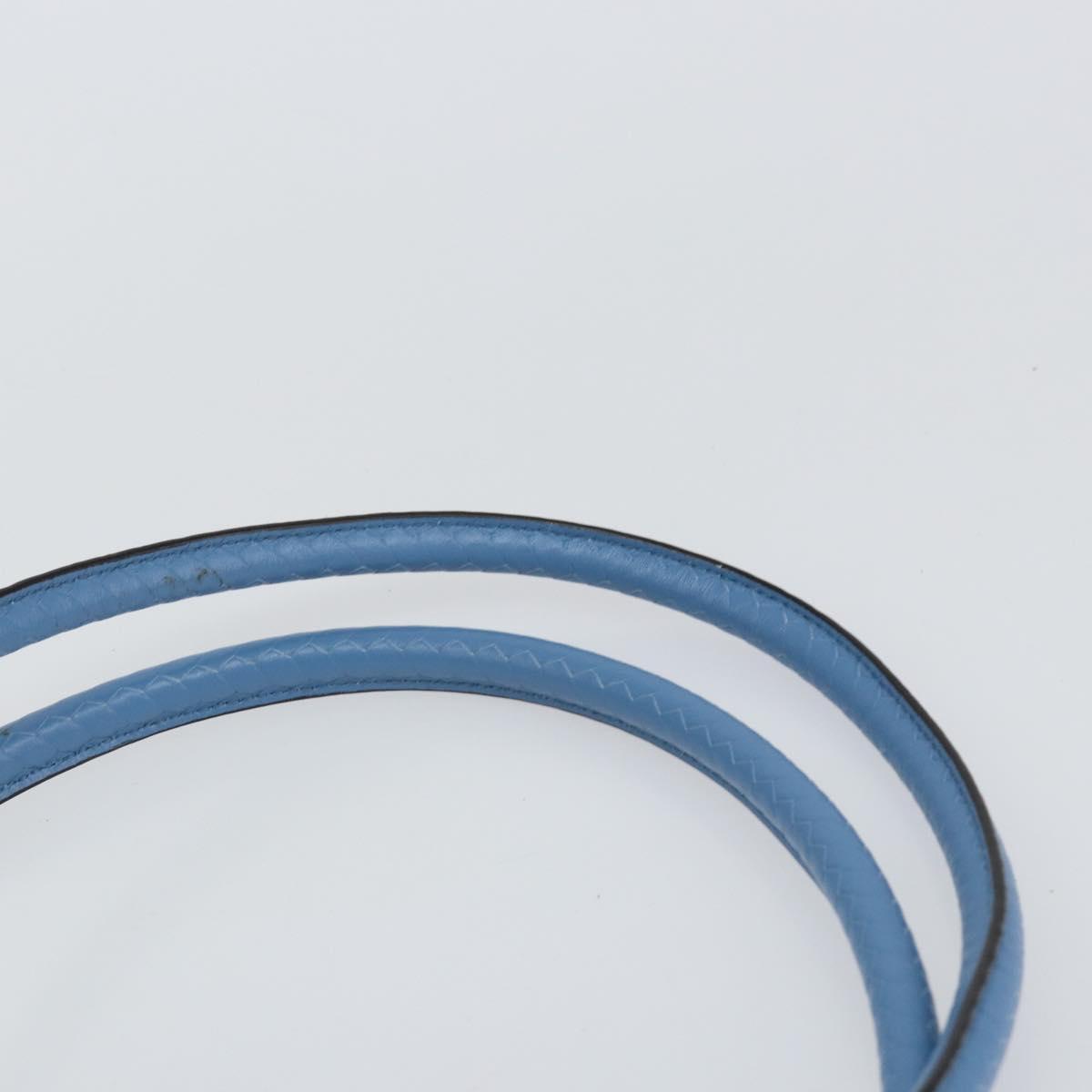 Salvatore Ferragamo Gancini Hand Bag Leather 2way Blue Gold Auth 150292