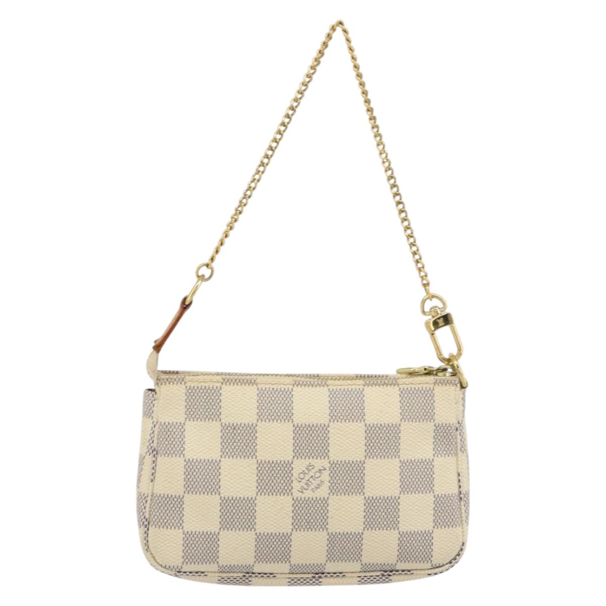 LOUIS VUITTON Damier Azur Mini Pochette Accessoires Pouch N63005 LV Auth 150311