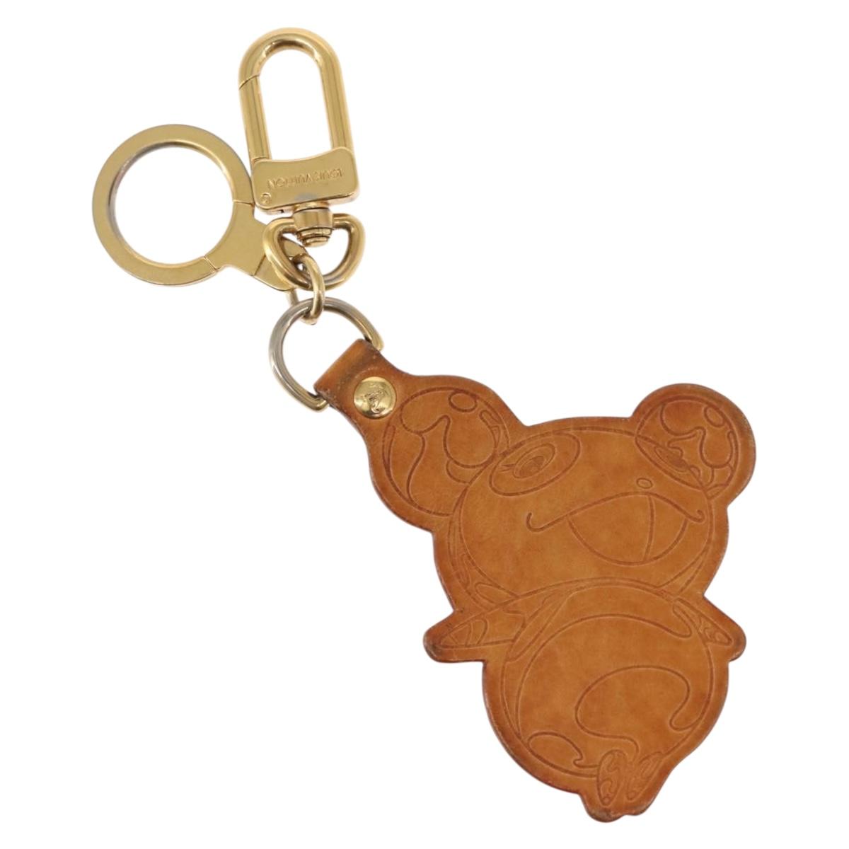 LOUIS VUITTON Takashi Murakami Porte Cles Panda Charm Leather M62637 Auth 150315