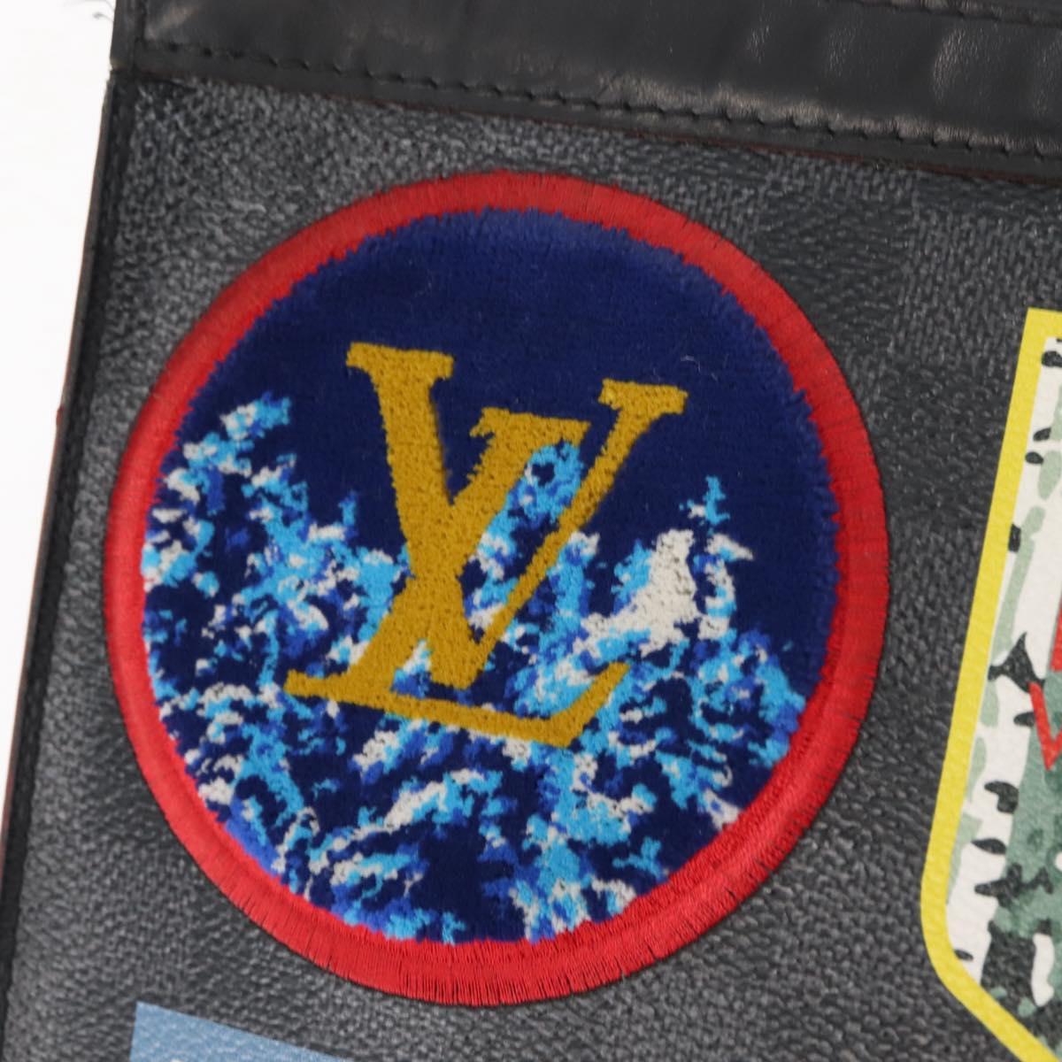 LOUIS VUITTON Damier Graphite Pochette Voyage MM Clutch Bag N60134 Auth 150316