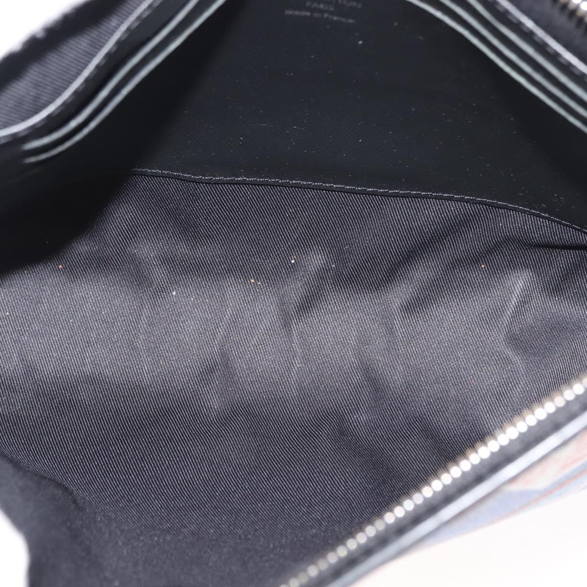 LOUIS VUITTON Damier Graphite Pochette Voyage MM Clutch Bag N60134 Auth 150316