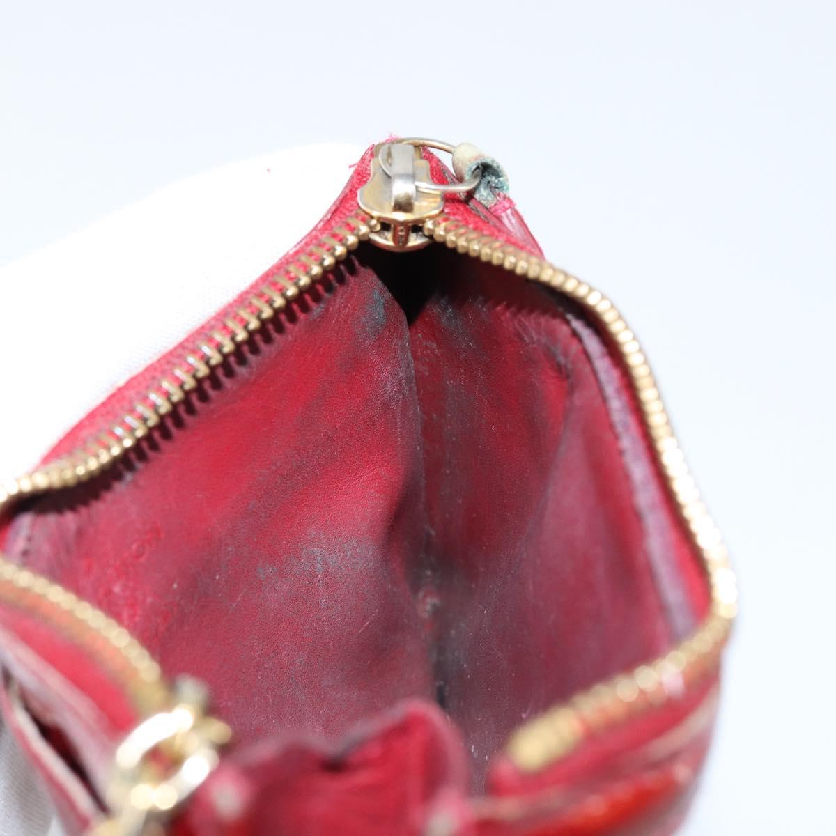 LOUIS VUITTON Vernis Pochette Cle NM Purse Rouge Grunadine M91737 LV Auth 150319