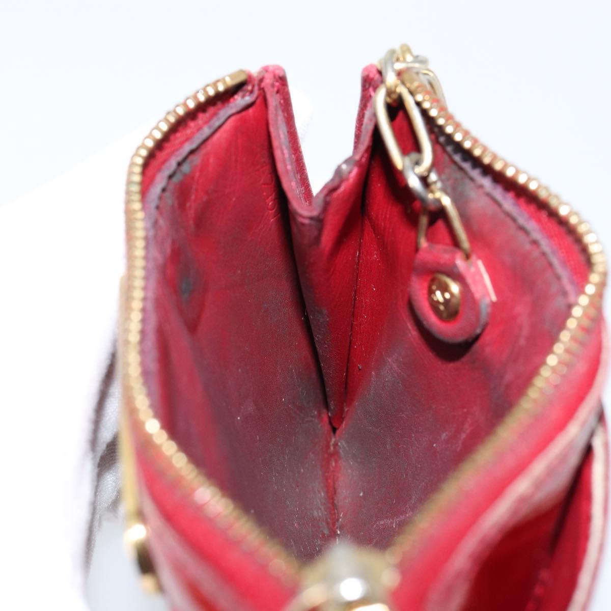 LOUIS VUITTON Vernis Pochette Cle NM Purse Rouge Grunadine M91737 LV Auth 150319