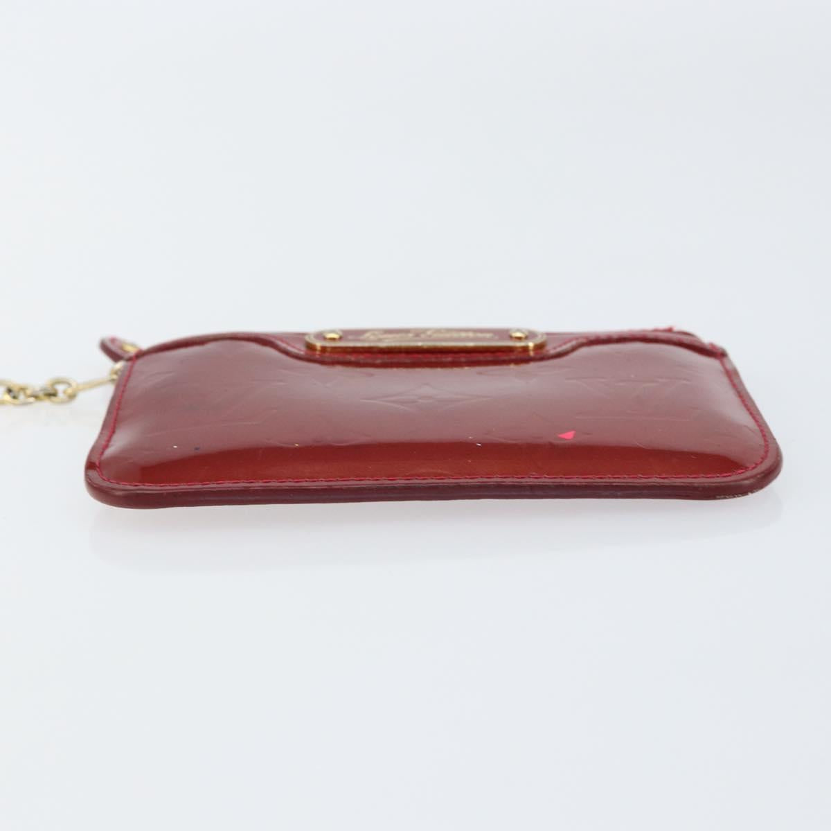LOUIS VUITTON Vernis Pochette Cle NM Purse Rouge Grunadine M91737 LV Auth 150319