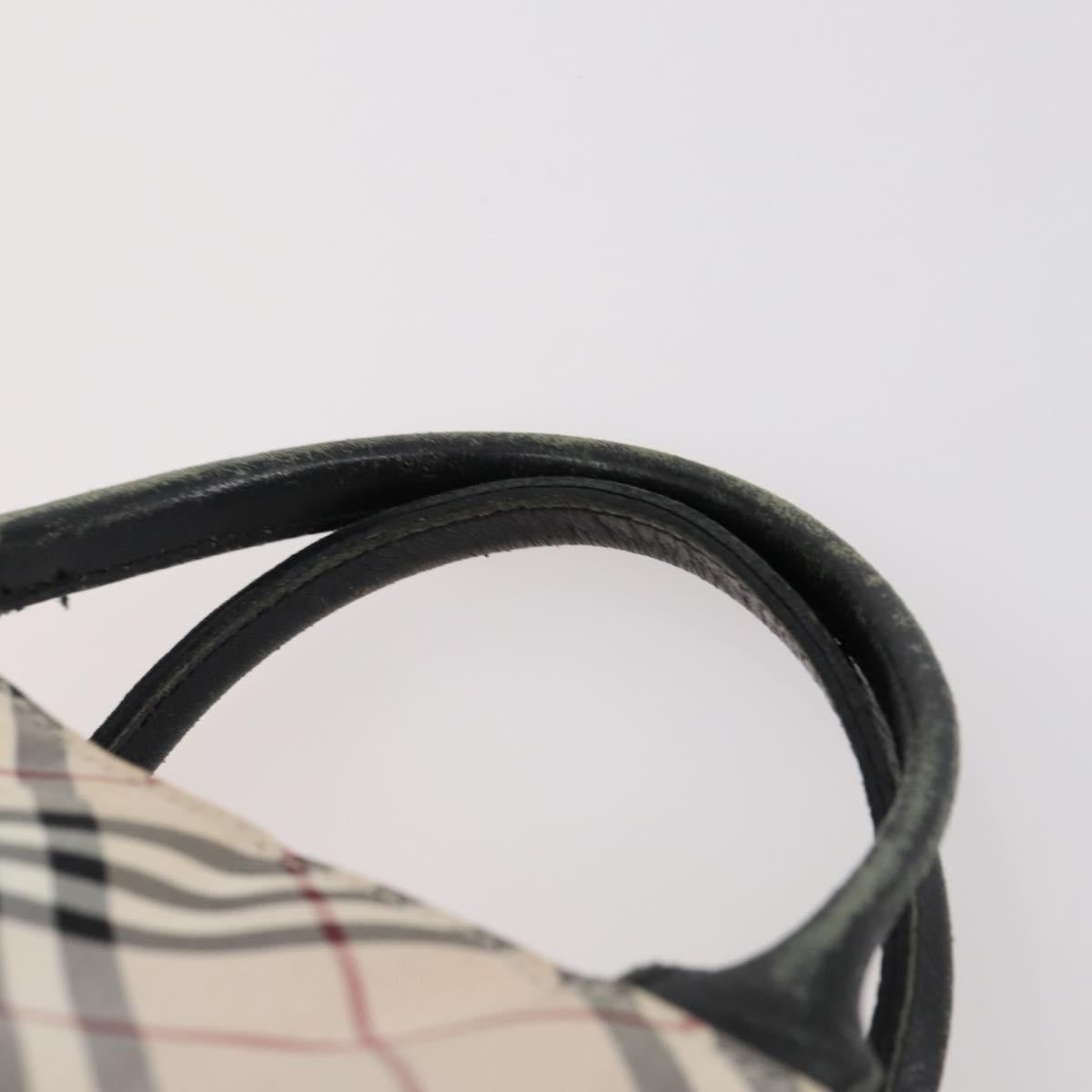 BURBERRY Nova Check Hand Bag Nylon Leather 2 Set Beige Brown Auth 150325