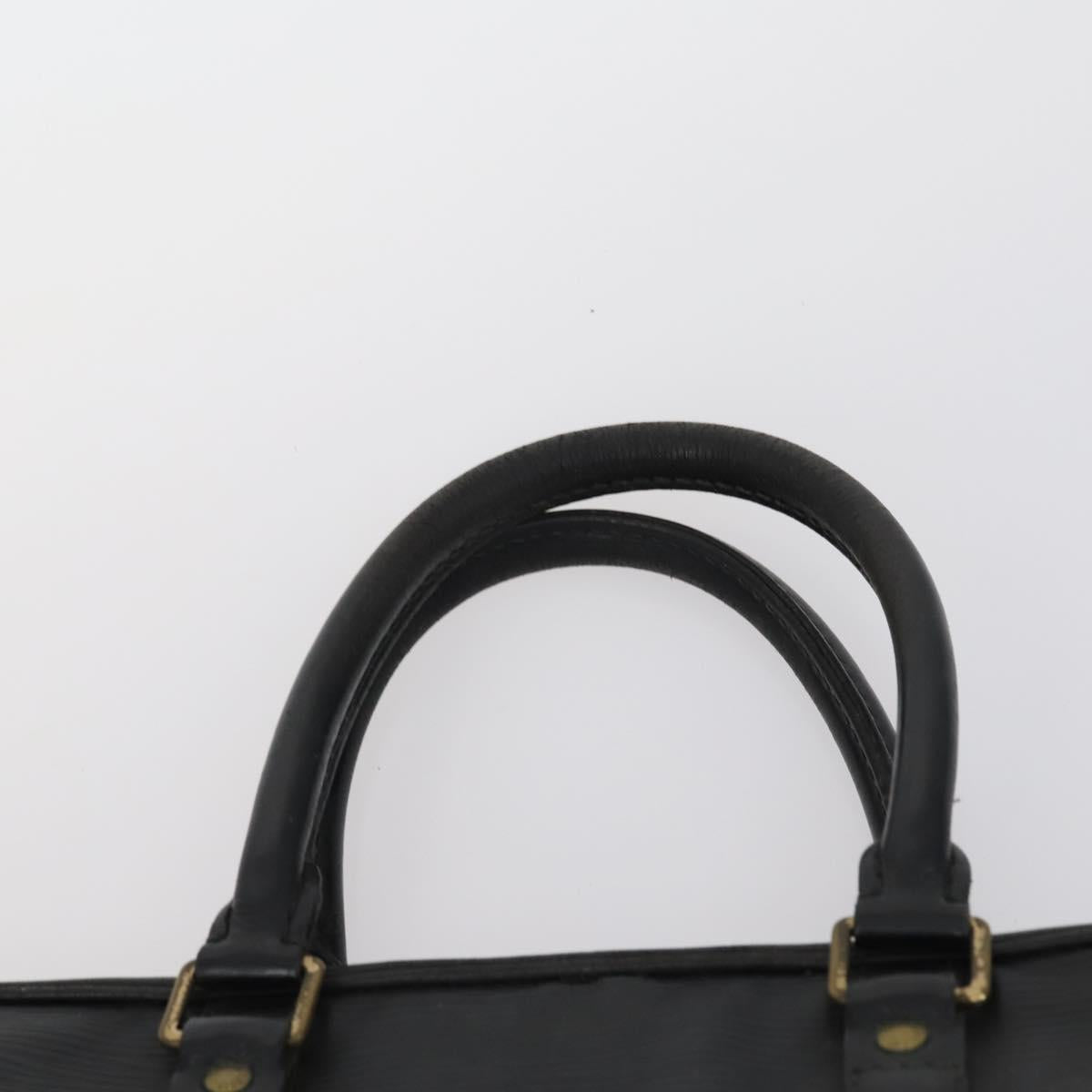 LOUIS VUITTON Epi Porte Documents Voyage Bag 2 Set Black Blue LV Auth 150326