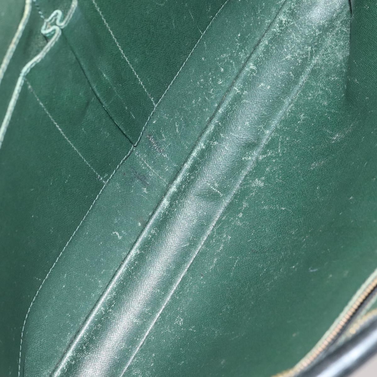 LOUIS VUITTON Epi Porte Documents Voyage Bag 2 Set Black Blue LV Auth 150326