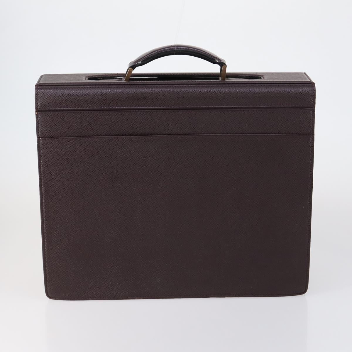 LOUIS VUITTON Taiga Business Bag 2 Set Green Bordeaux LV Auth 150327