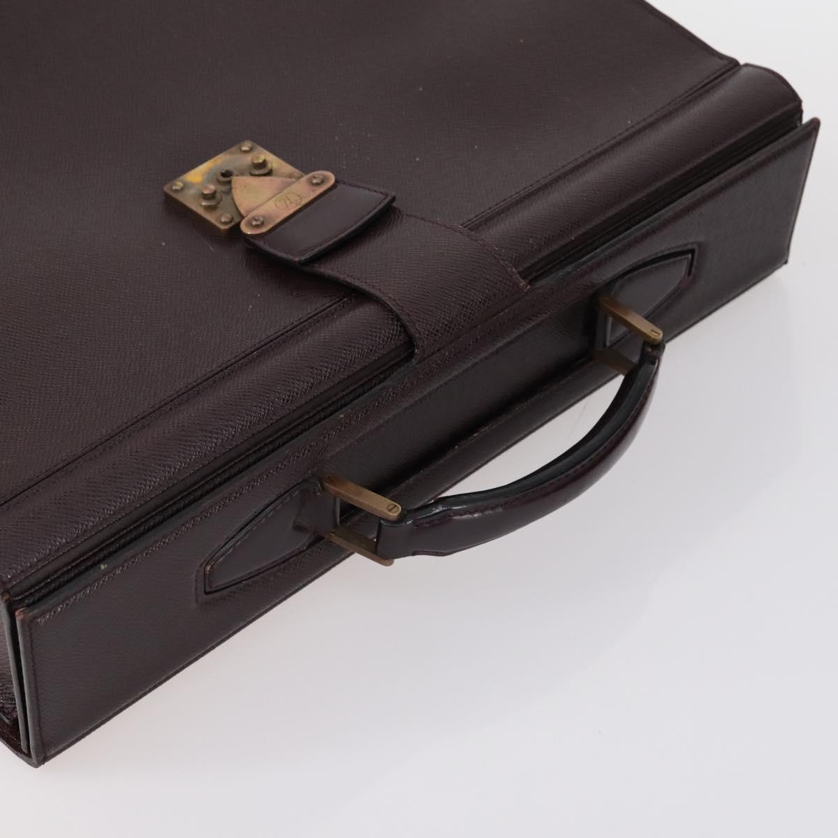 LOUIS VUITTON Taiga Business Bag 2 Set Green Bordeaux LV Auth 150327