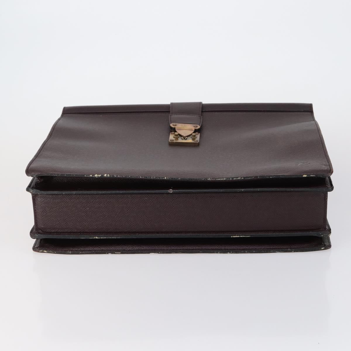 LOUIS VUITTON Taiga Business Bag 2 Set Green Bordeaux LV Auth 150327