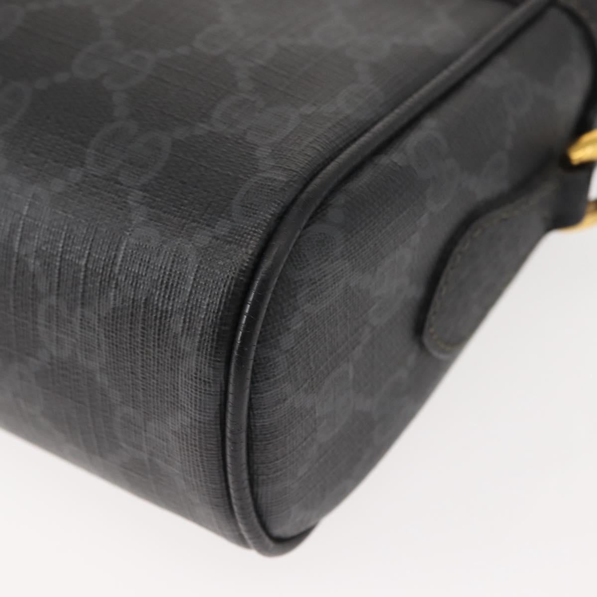 GUCCI GG Supreme Web Sherry Line Bag PVC Black Gold 119 02 088 Auth 150341