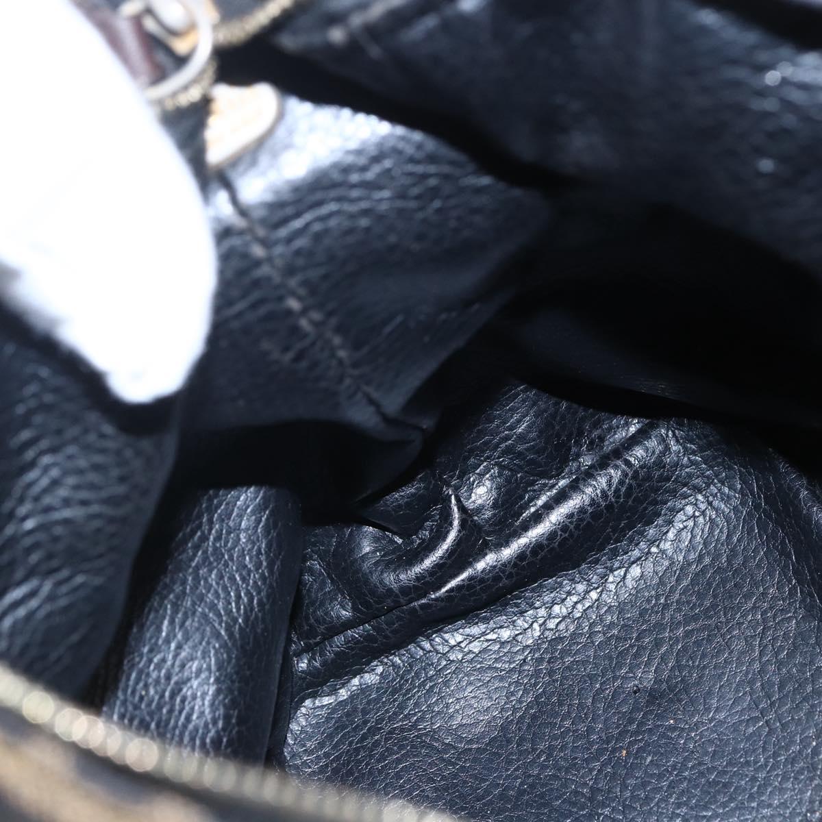 FENDI Zucca Canvas Vanity Hand Bag Black Brown Auth 150348