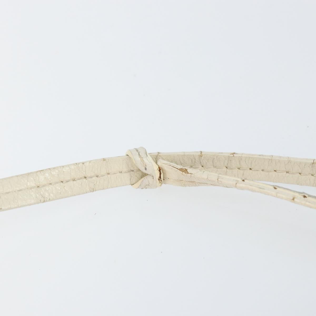 Christian Dior Romantic Trotter Canvas Shoulder Bag PVC White Silver Auth 150352V