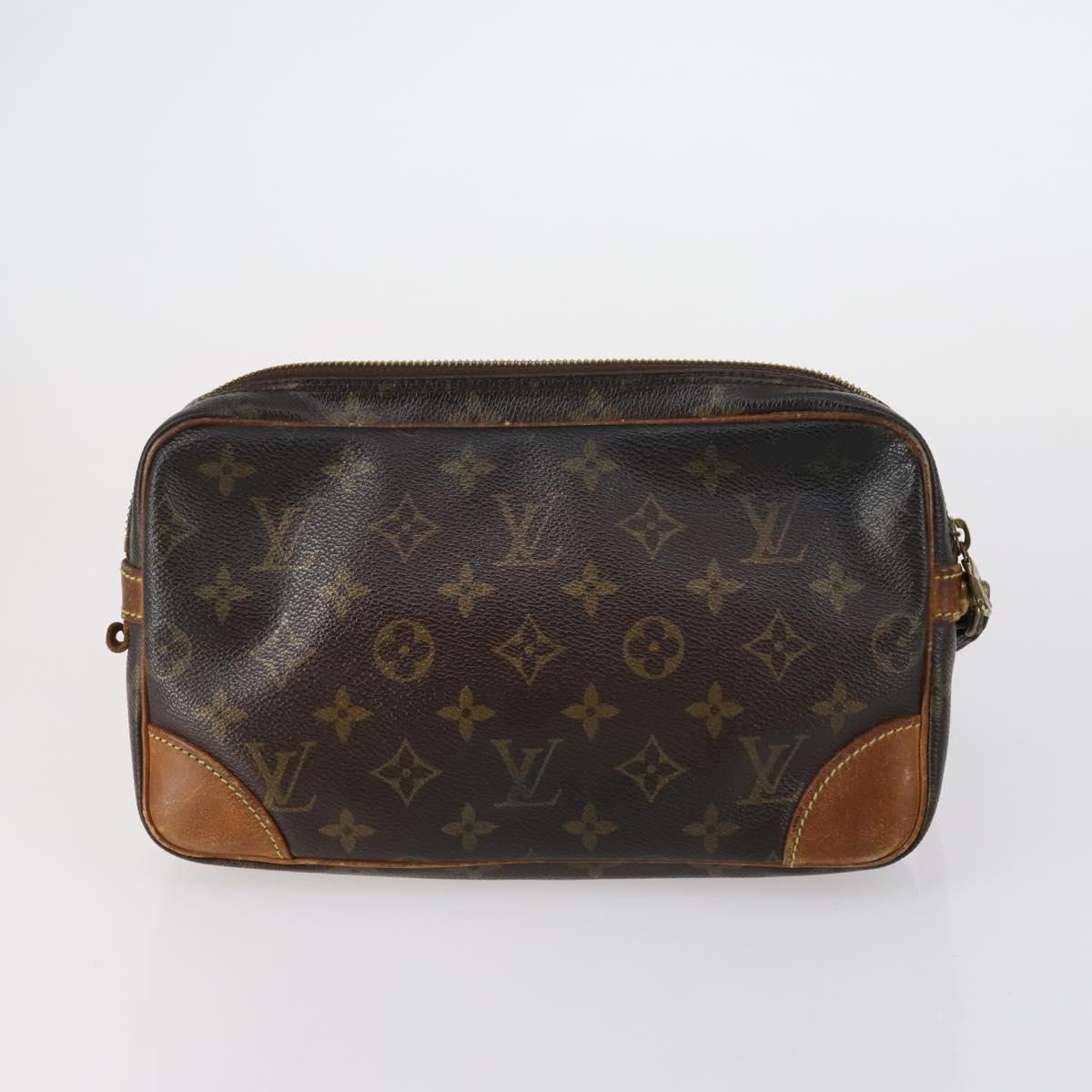 LOUIS VUITTON Monogram Marly Dragonne GM Clutch Bag 2 Set M51825 LV Auth 150355