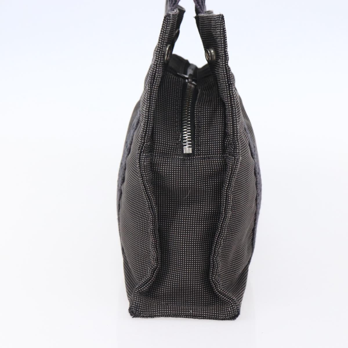 HERMES Her Line PM Hand Bag Canvas Gray Auth 150368