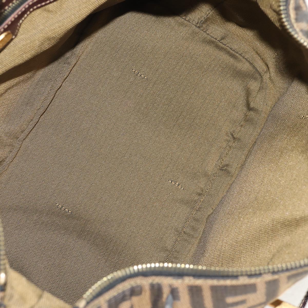 FENDI Zucca Canvas Hand Bag 2way Black Brown Auth 150372