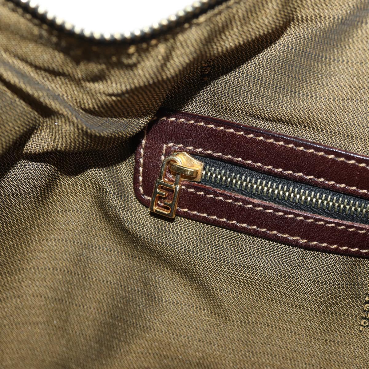 FENDI Zucca Canvas Hand Bag 2way Black Brown Auth 150372