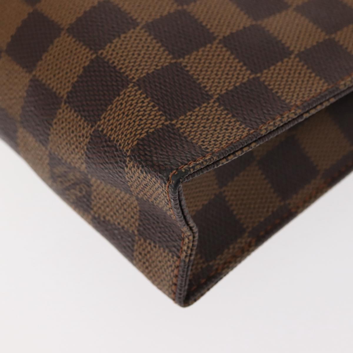 LOUIS VUITTON Damier Ebene Poche Toilette 26 Pouch N47543 LV Auth 150375