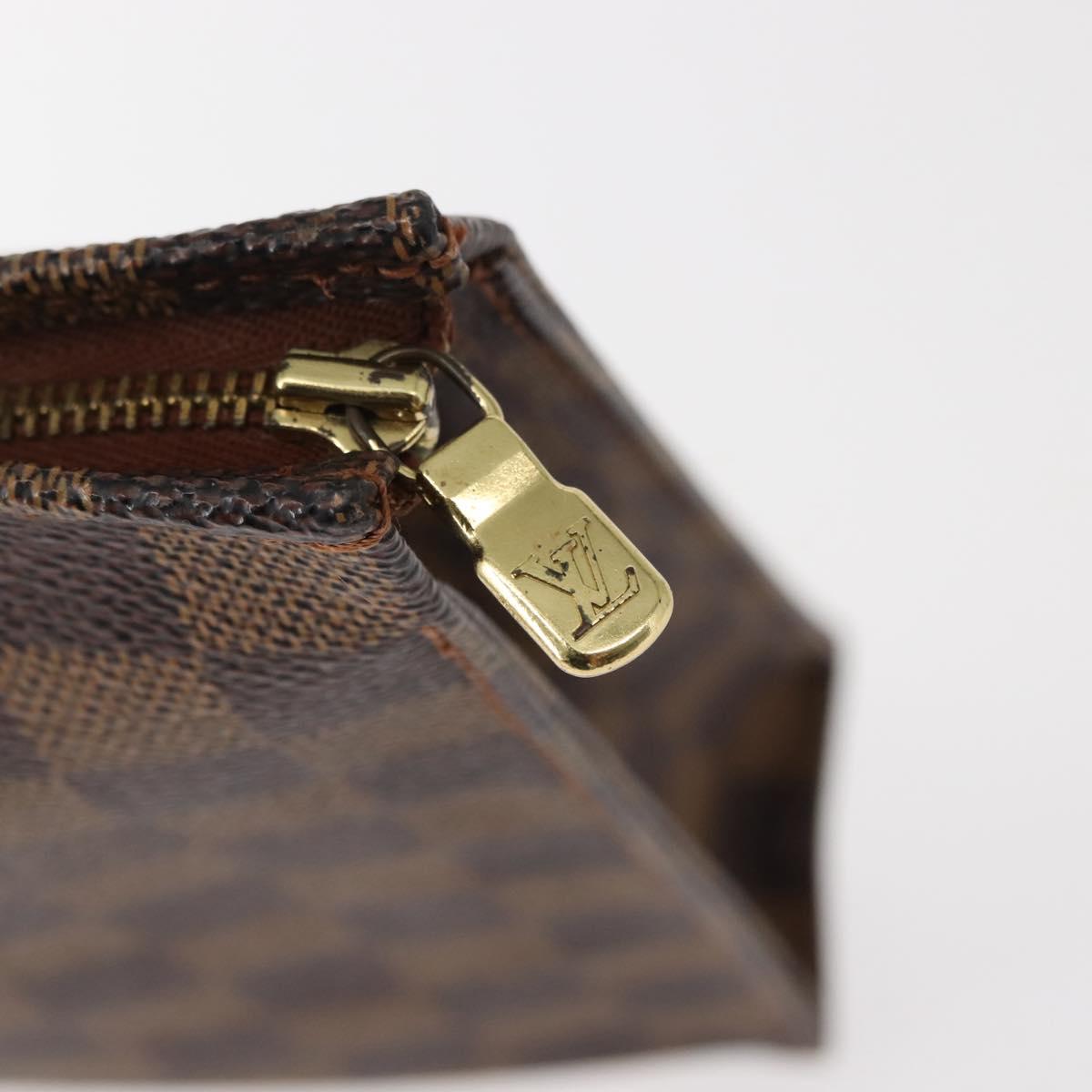 LOUIS VUITTON Damier Ebene Poche Toilette 26 Pouch N47543 LV Auth 150375