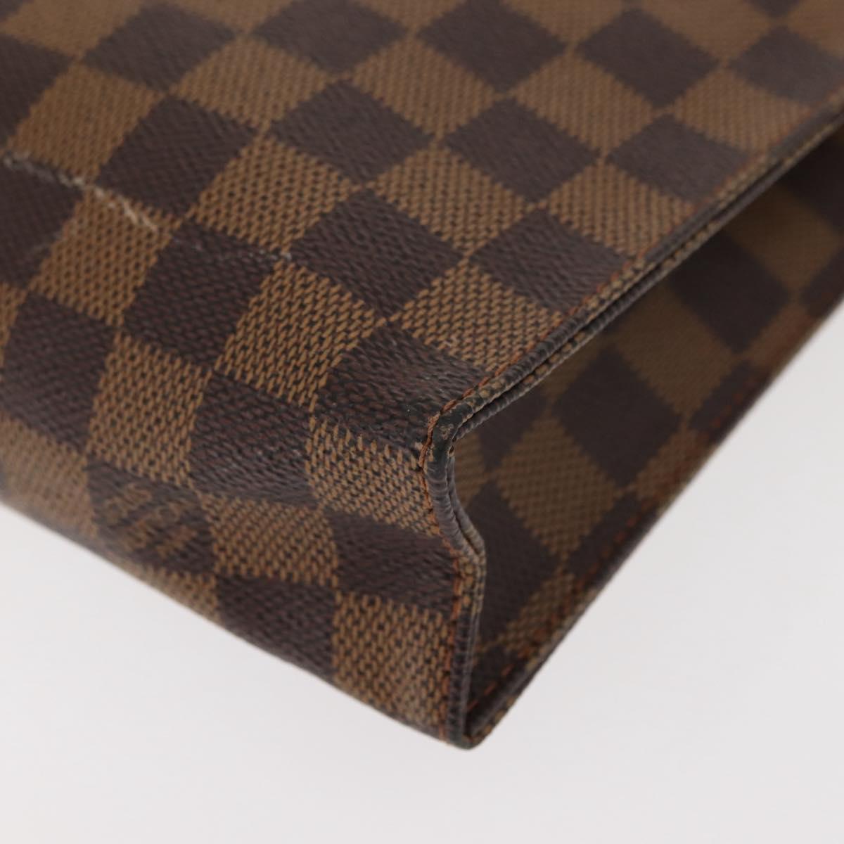 LOUIS VUITTON Damier Ebene Poche Toilette 26 Pouch N47543 LV Auth 150375