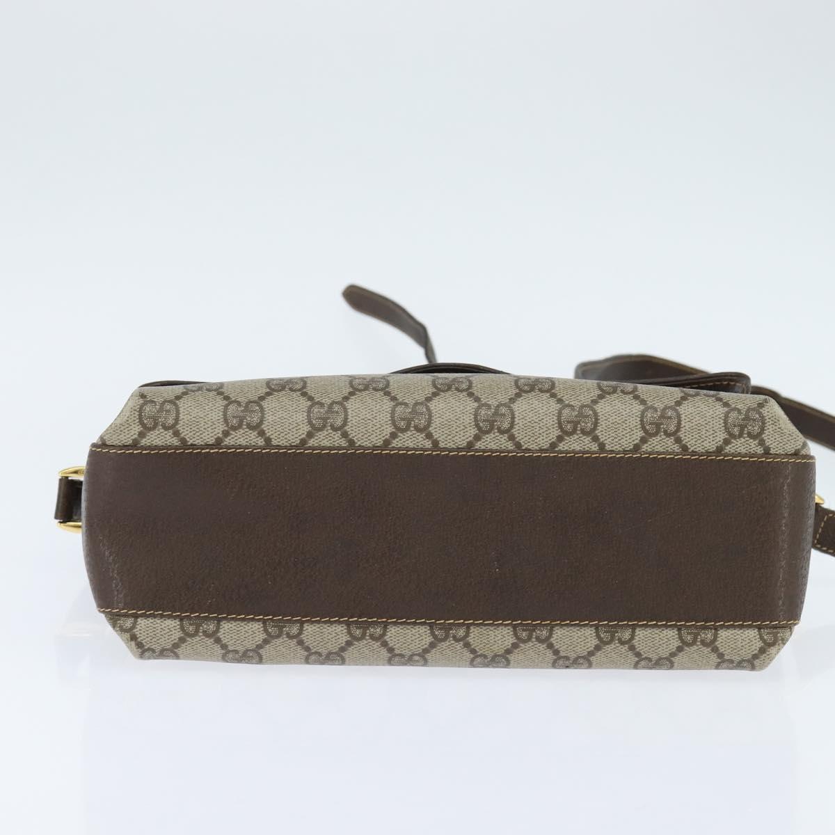 GUCCI GG Supreme Web Sherry Line Bag PVC Beige Gold 904 02 084 Auth 150380