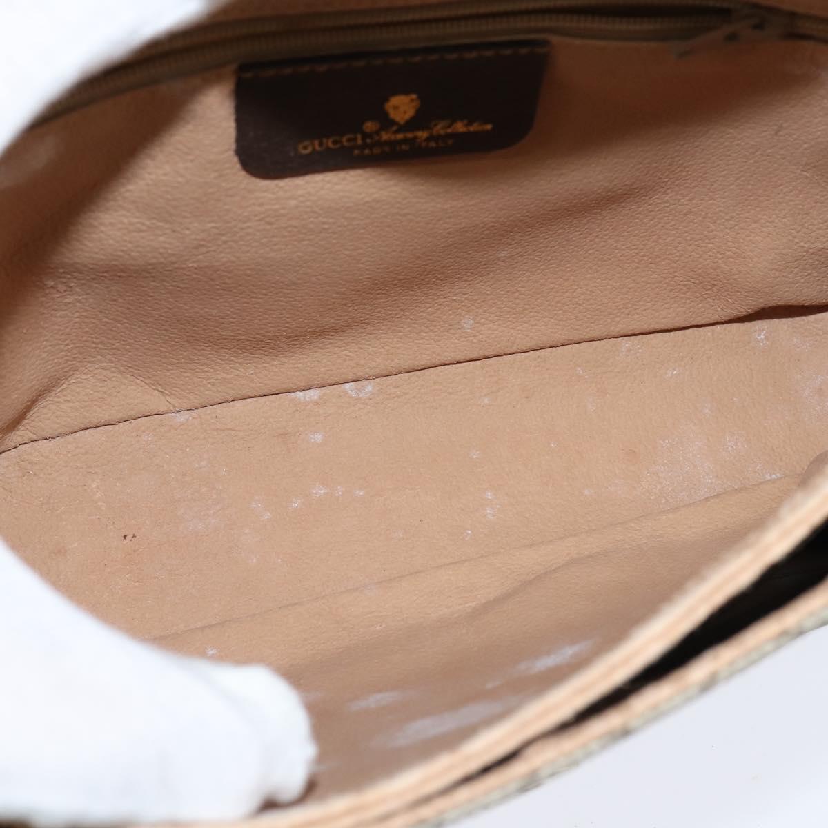 GUCCI GG Supreme Web Sherry Line Bag PVC Beige Gold 904 02 084 Auth 150380