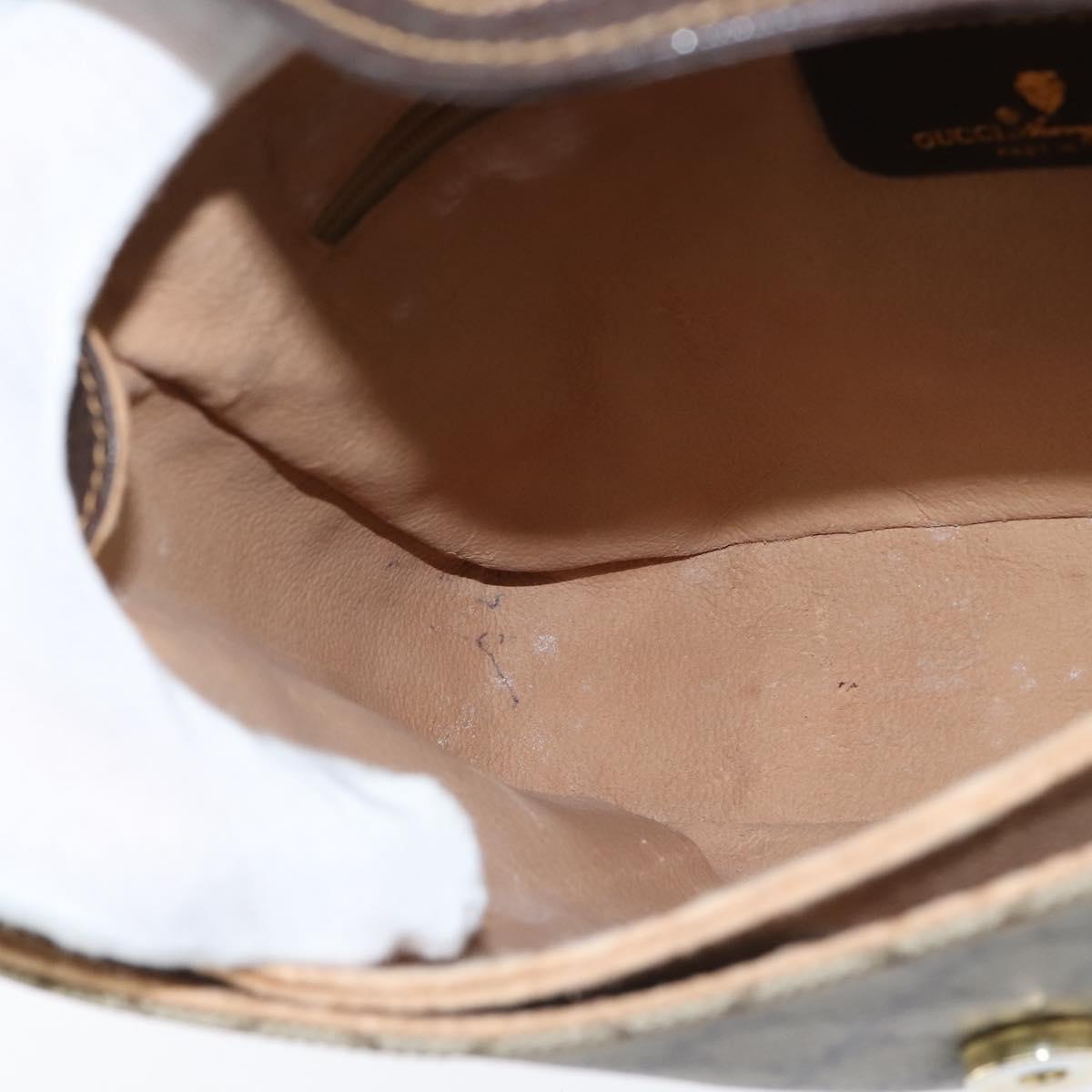 GUCCI GG Supreme Web Sherry Line Bag PVC Beige Gold 904 02 084 Auth 150380