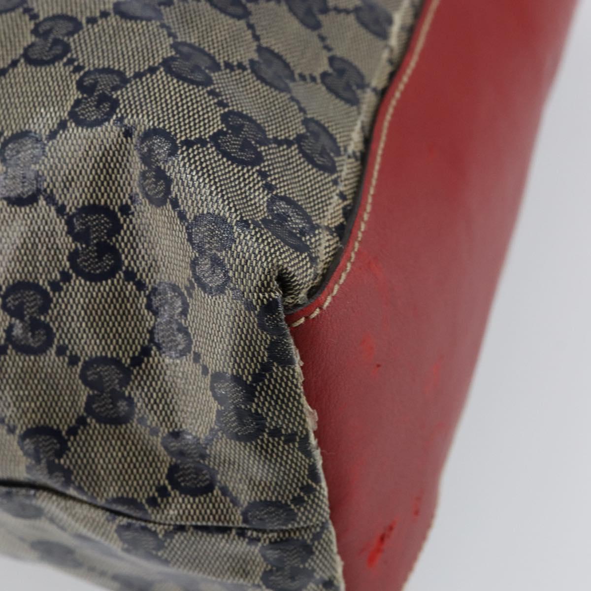 GUCCI GG Crystal Tote Bag Coated Canvas Navy Gold 131233 Auth 150381