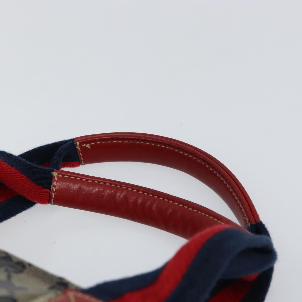 GUCCI GG Crystal Tote Bag Coated Canvas Navy Gold 131233 Auth 150381