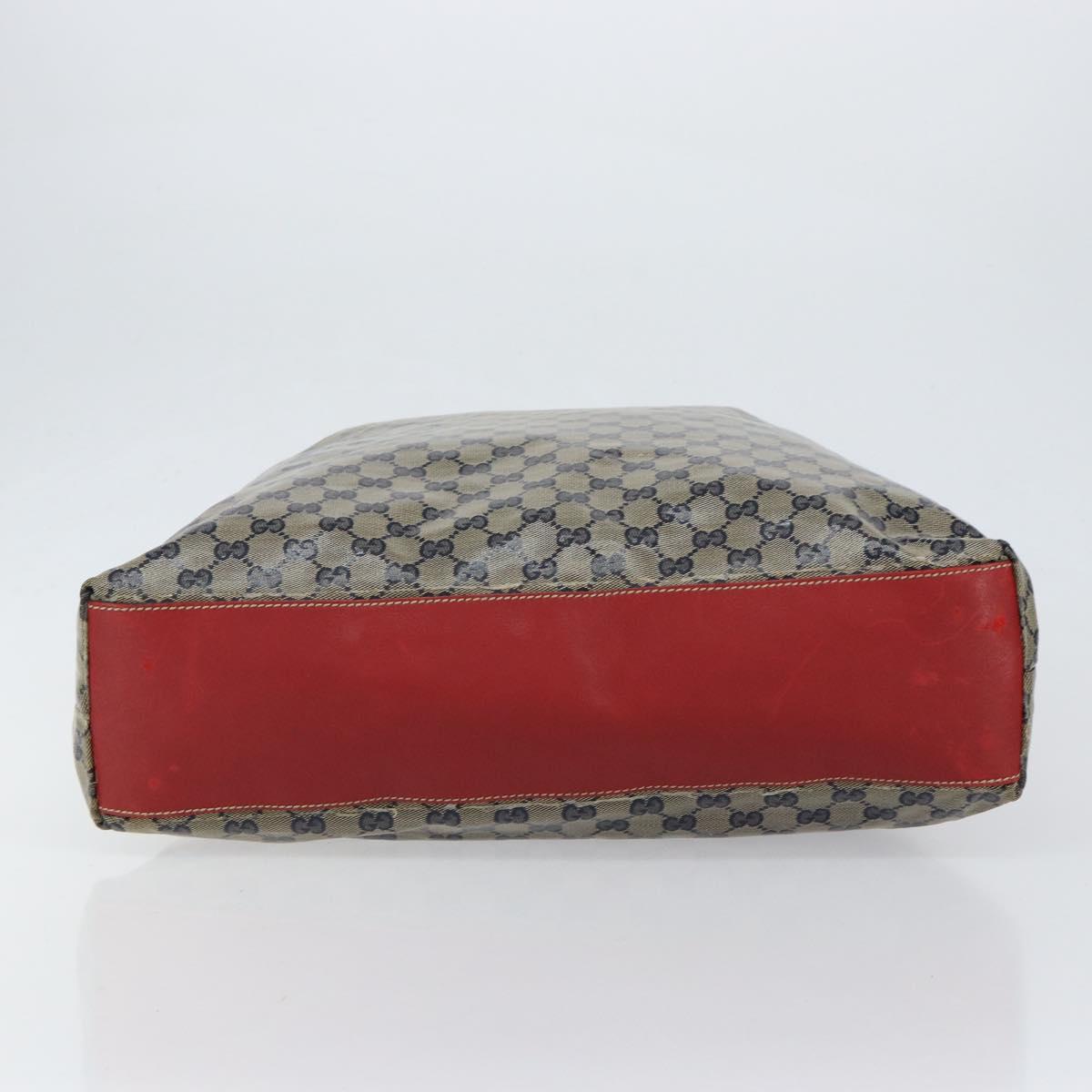 GUCCI GG Crystal Tote Bag Coated Canvas Navy Gold 131233 Auth 150381