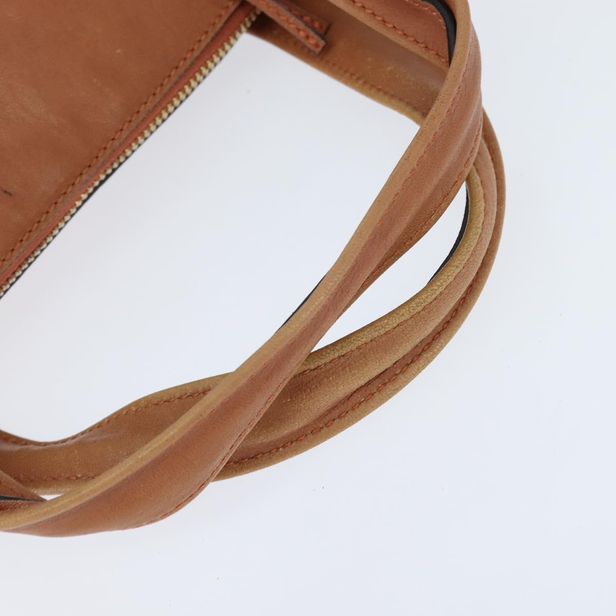 Chloe Angie Hand Bag Leather 2way Brown Gold Auth 150382