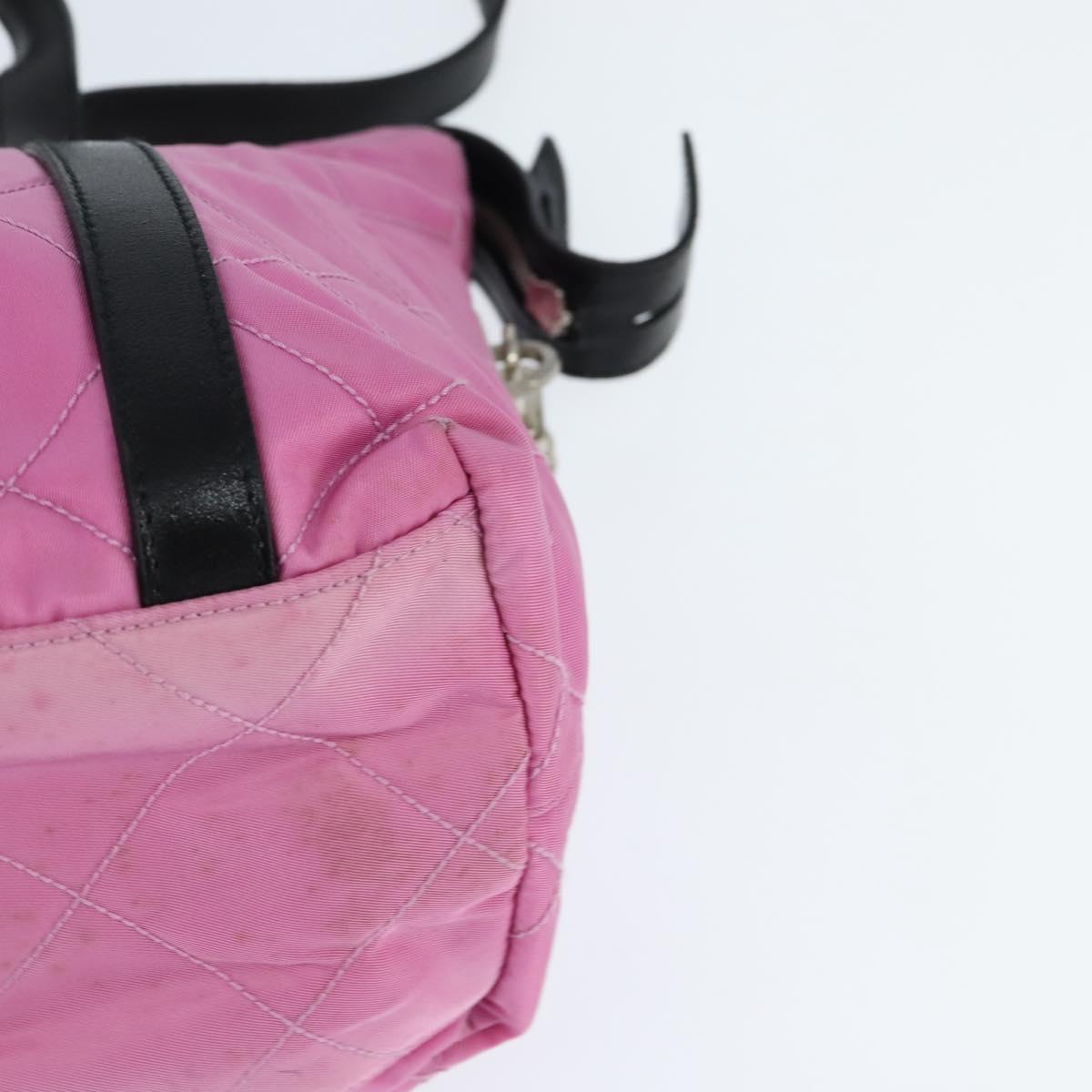 PRADA Shoulder Bag Nylon Pink Silver Auth 150388