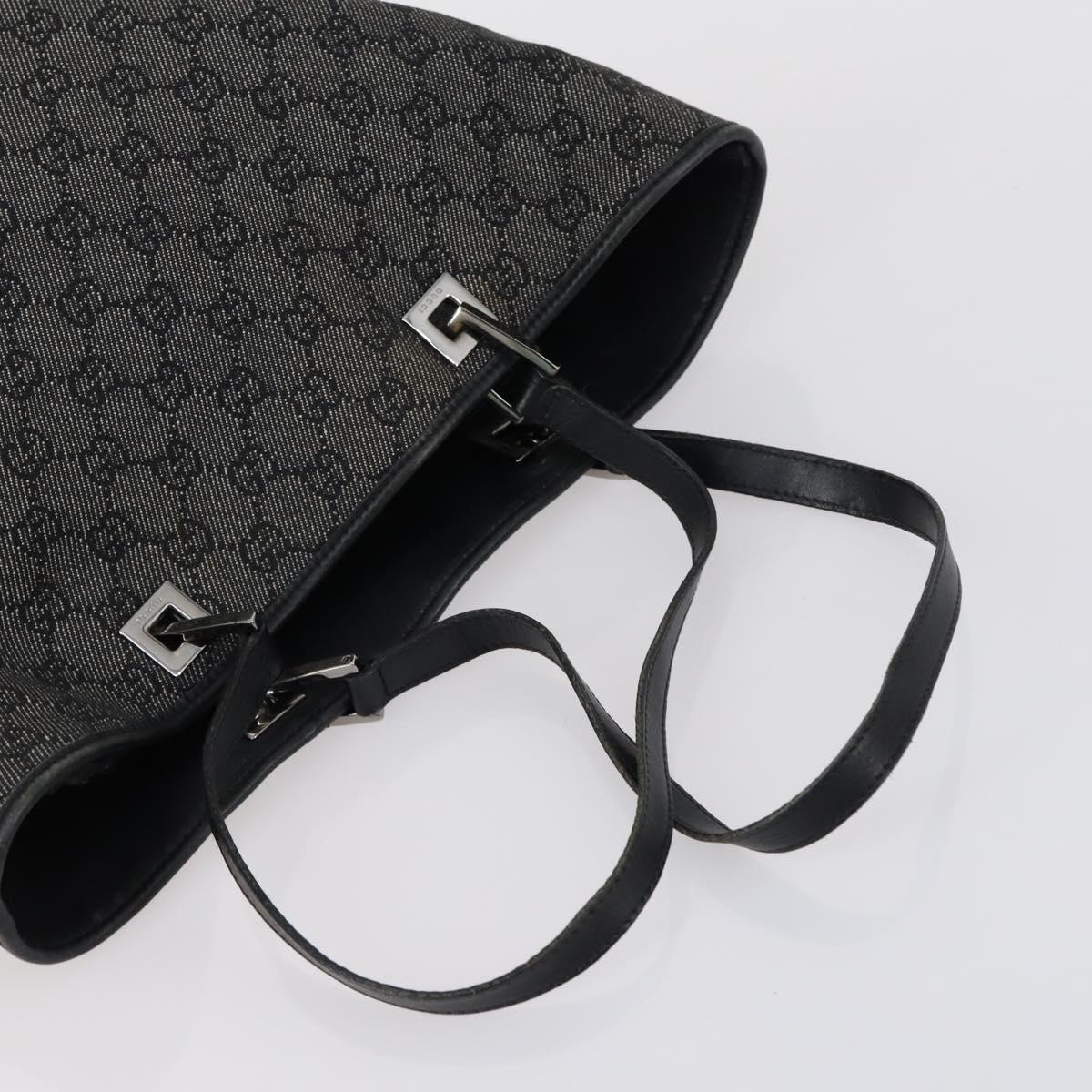 GUCCI GG Canvas Tote Bag 2 Set Light Blue Black Auth 150393