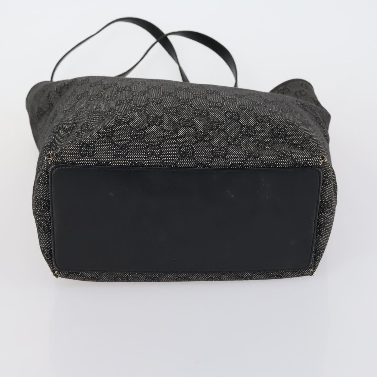 GUCCI GG Canvas Tote Bag 2 Set Light Blue Black Auth 150393