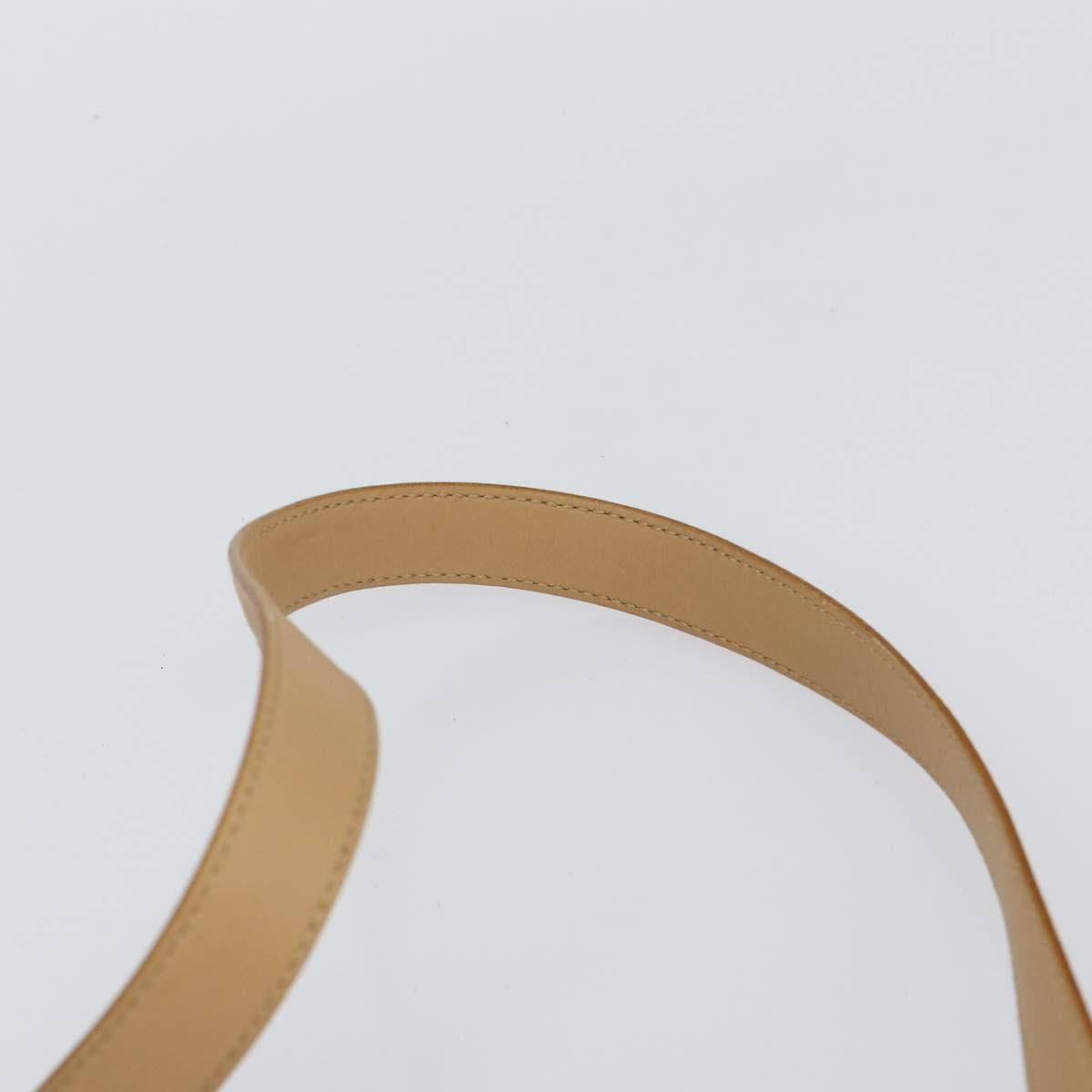 Salvatore Ferragamo Gancini Hand Bag Leather 2way Beige Silver Auth 150400