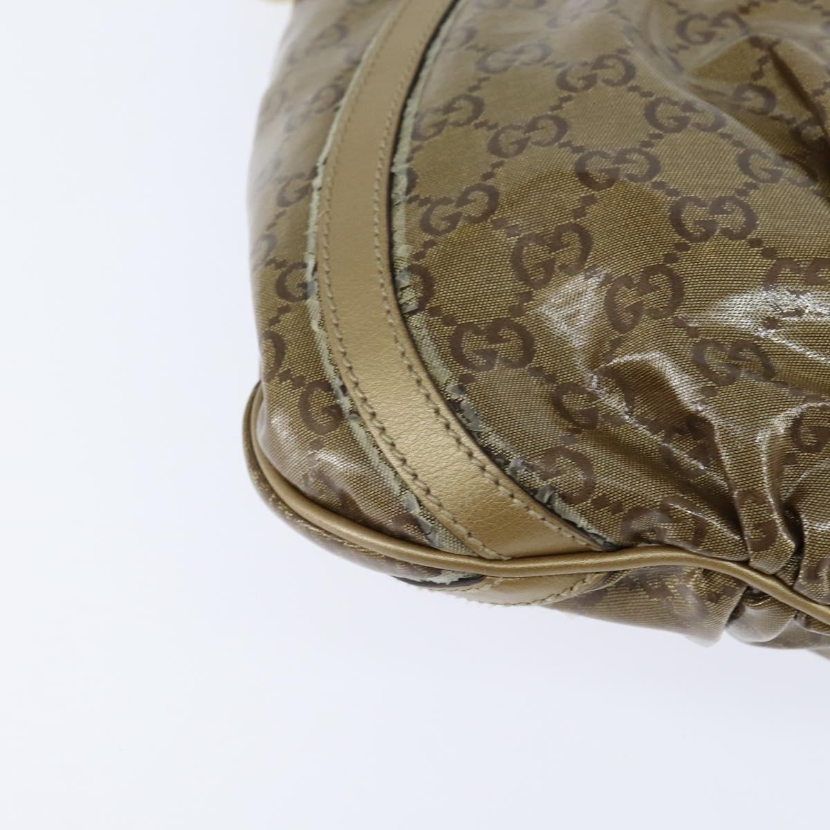 GUCCI GG Crystal Shoulder Bag Gold 203257 Auth 150404