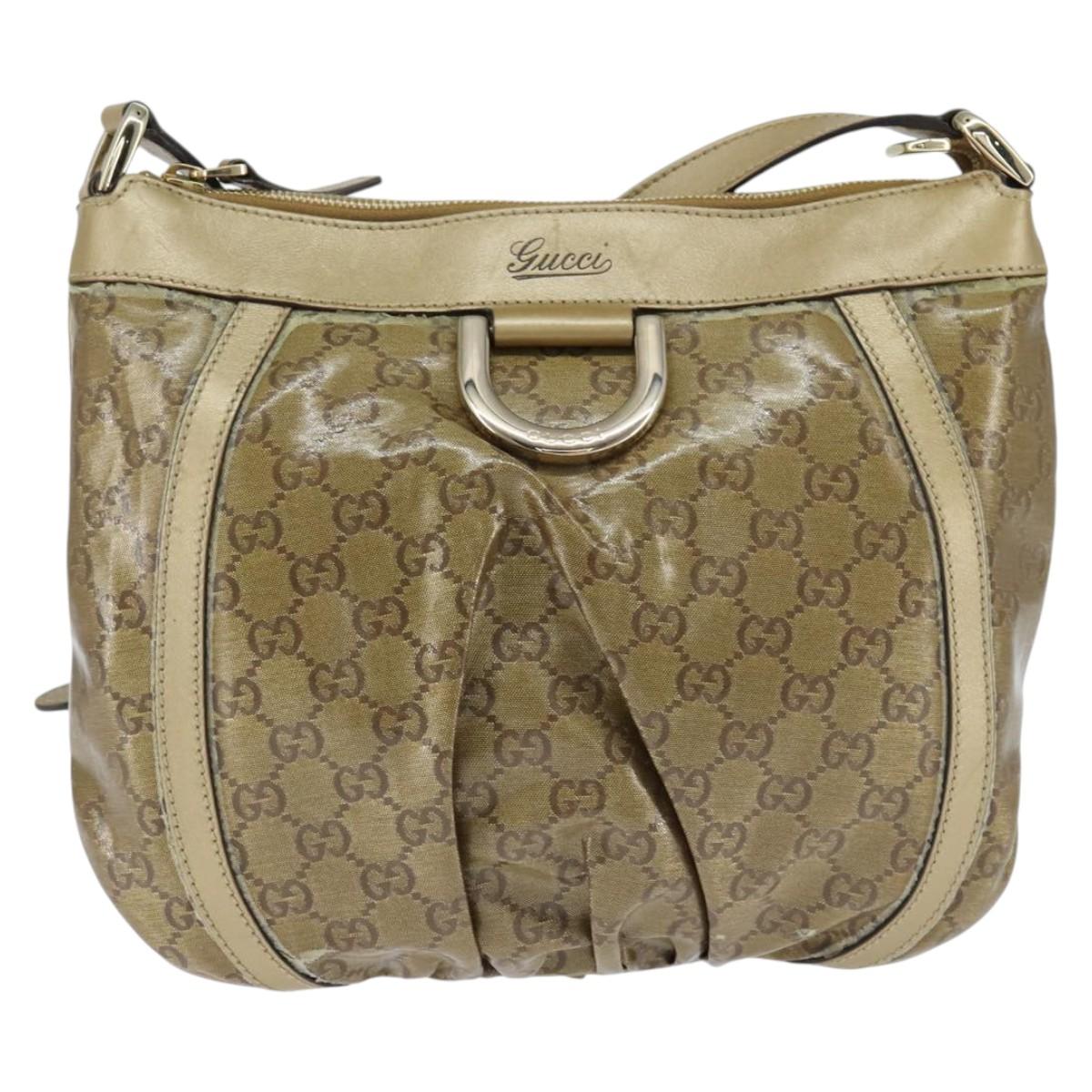 GUCCI GG Crystal Shoulder Bag Gold 203257 Auth 150404