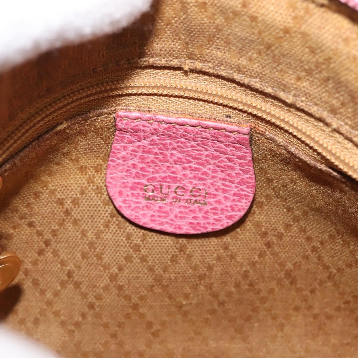 GUCCI Bamboo Mini Boston Bag Suede Pink Gold 007 122 0232 Auth 150408