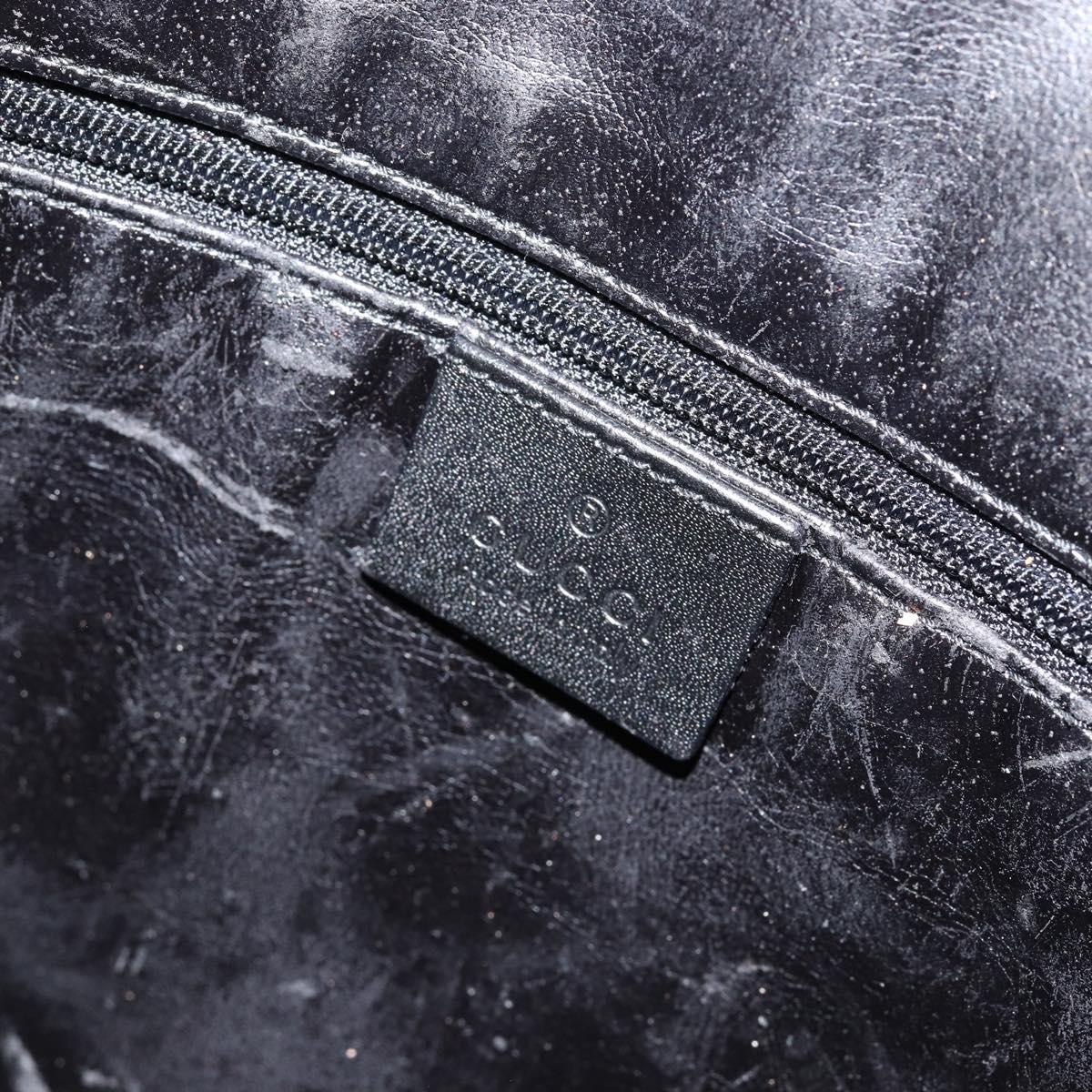 GUCCI Bamboo Shoulder Bag Leather Black Gold 001 3166 Auth 150409