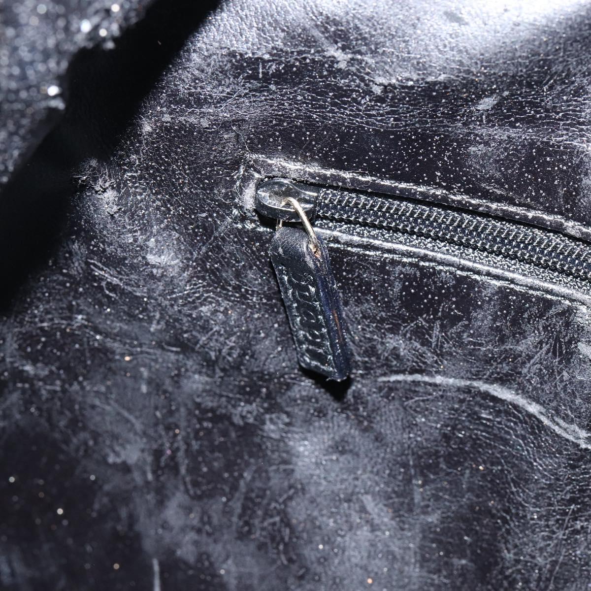 GUCCI Bamboo Shoulder Bag Leather Black Gold 001 3166 Auth 150409