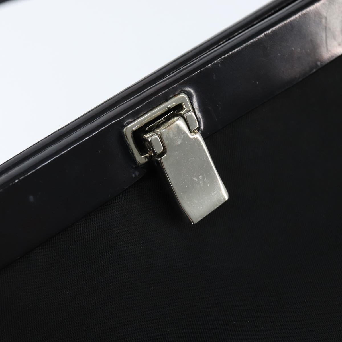 PRADA Hand Bag Nylon Black Silver Auth 150413