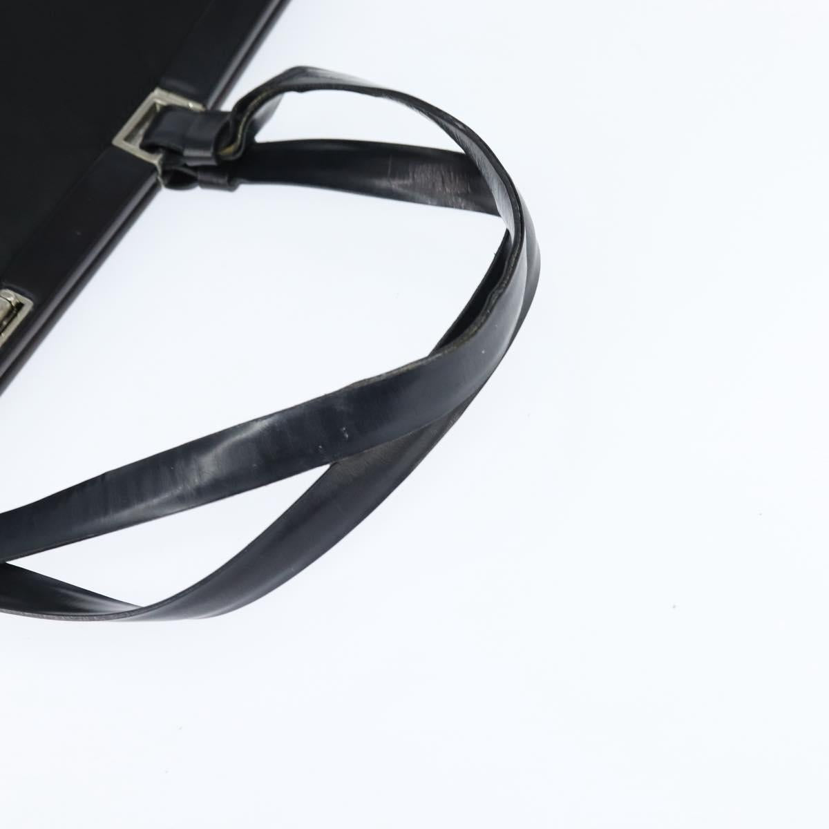 PRADA Hand Bag Nylon Black Silver Auth 150413