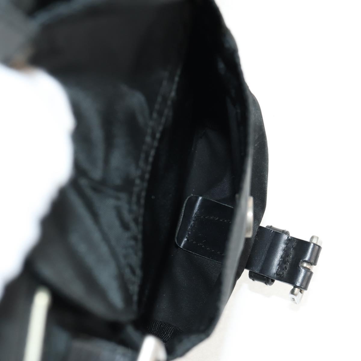 PRADA Backpack Nylon Black Silver Auth 150414