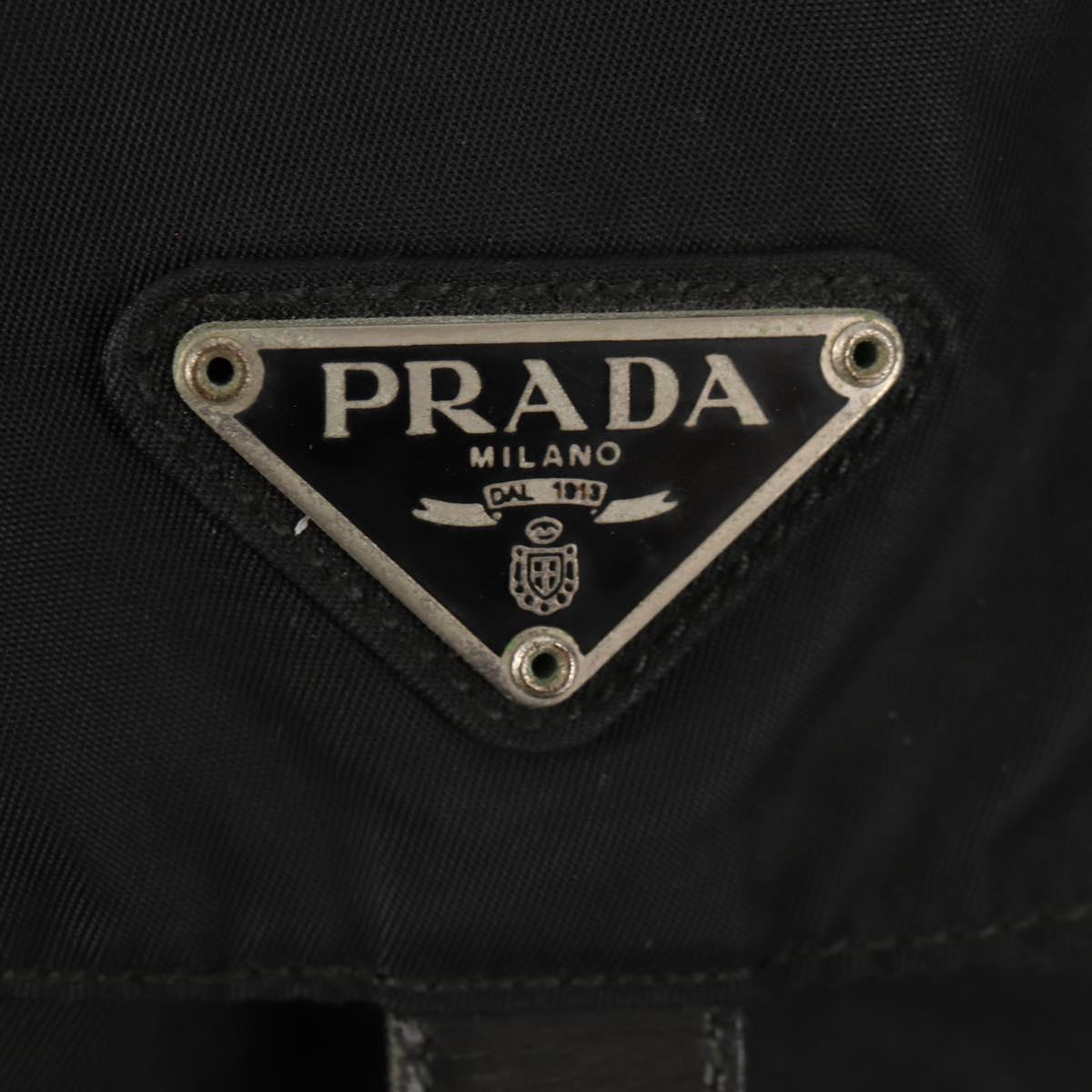 PRADA Backpack Nylon Black Silver Auth 150414