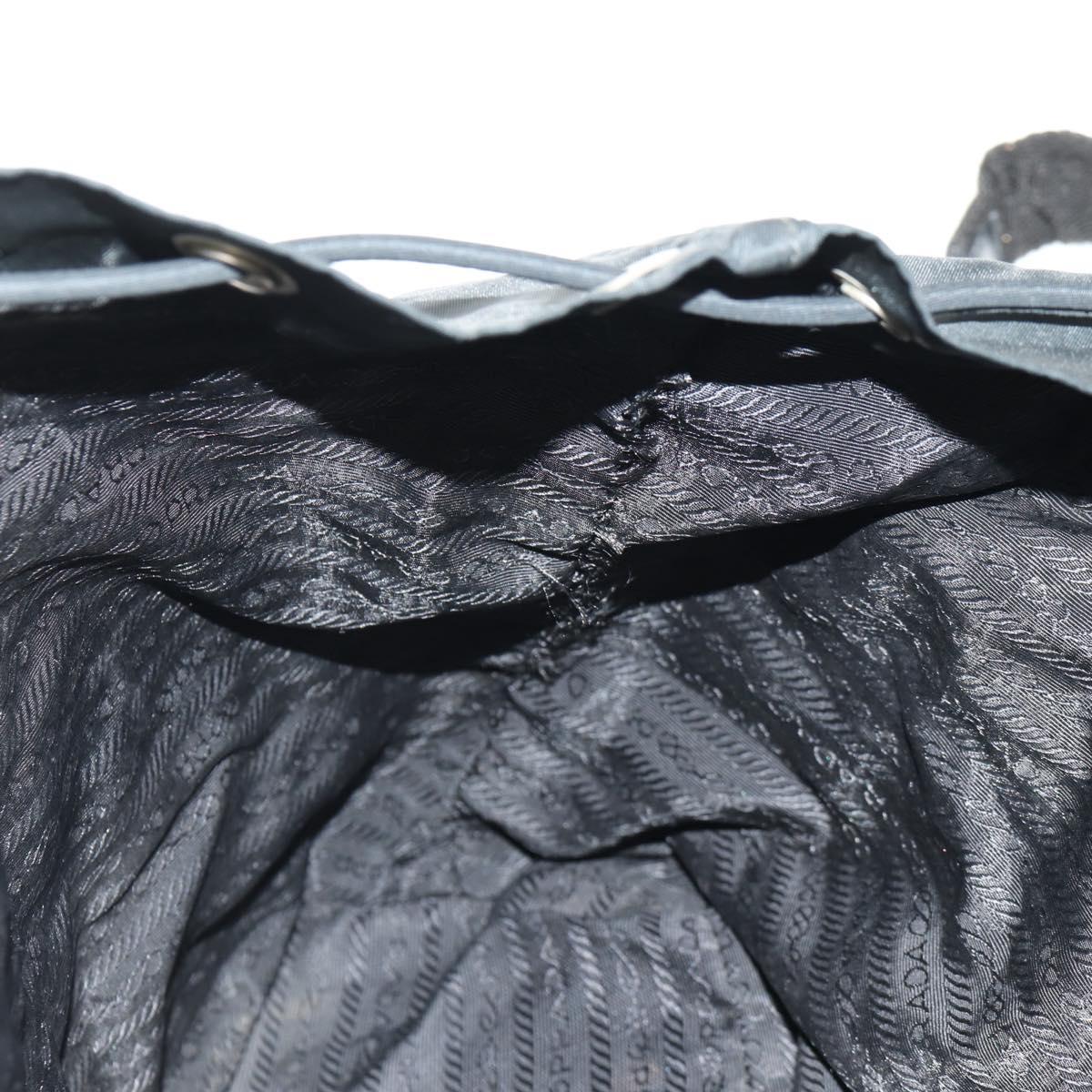 PRADA Backpack Nylon Black Silver Auth 150414