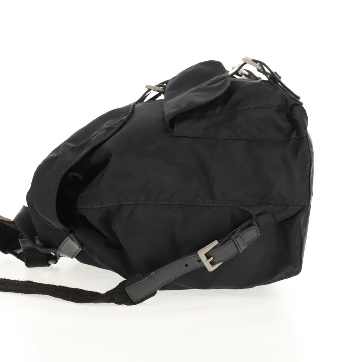 PRADA Backpack Nylon Black Silver Auth 150414
